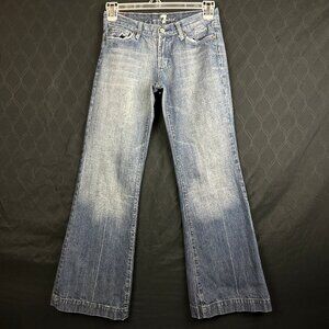 Seven 7 For All Mankind Dojo Jeans Womens 28 Flare Bootcut Blue Denim